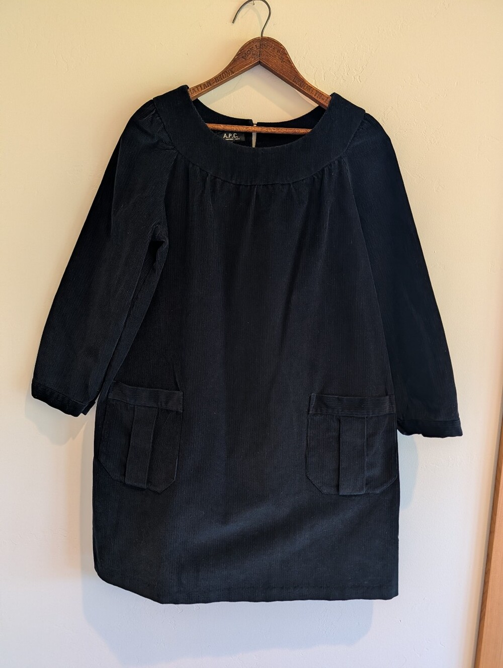 APC Vintage Cotton Corduroy Tunic Pockets Black Size Medium